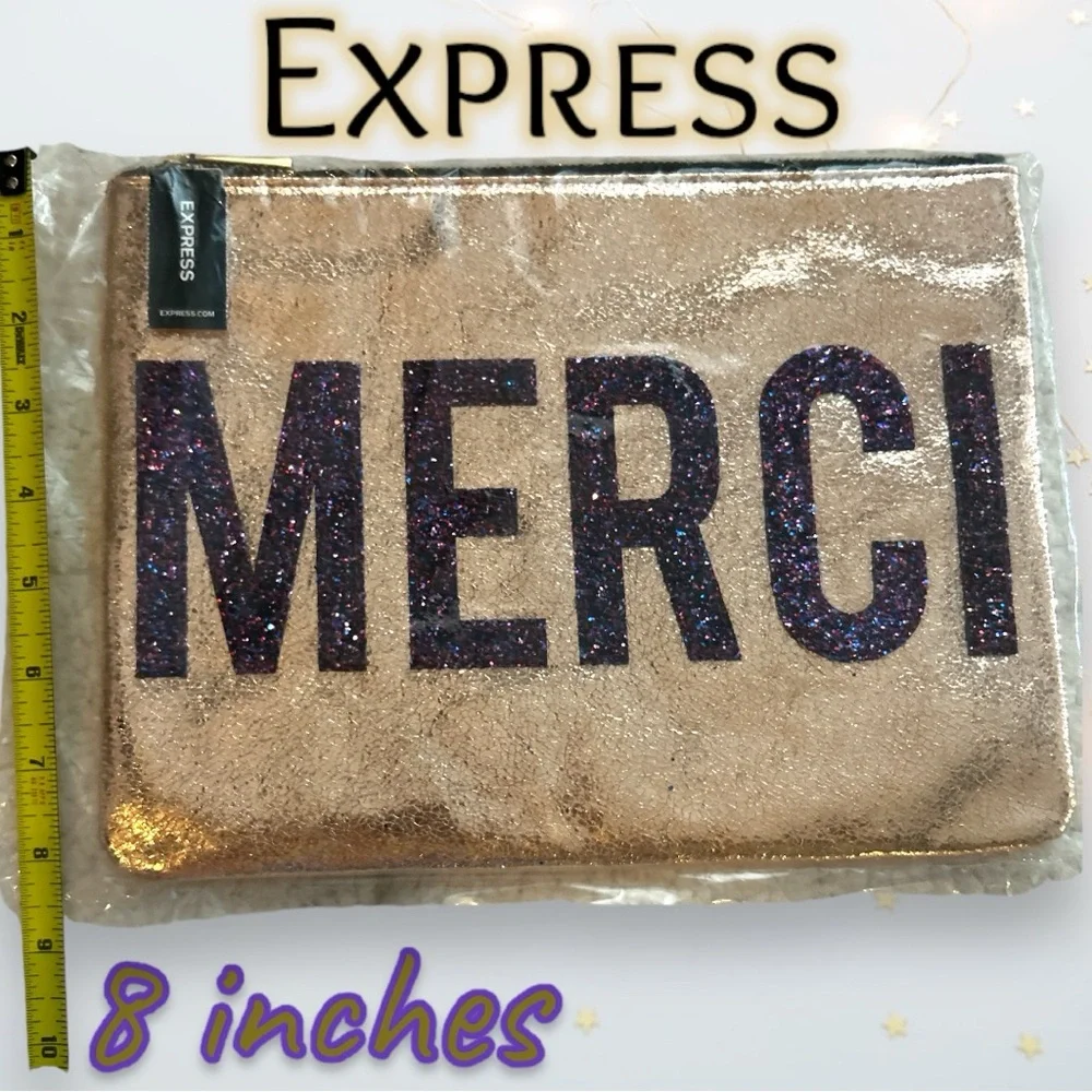 Express Metallic Cosmetic bag MERCI Print